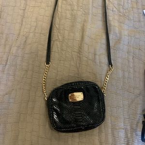 Michael kors small black snakeskin crossbody